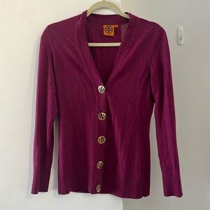 Maroon Tory Burch wool Cardigan size small